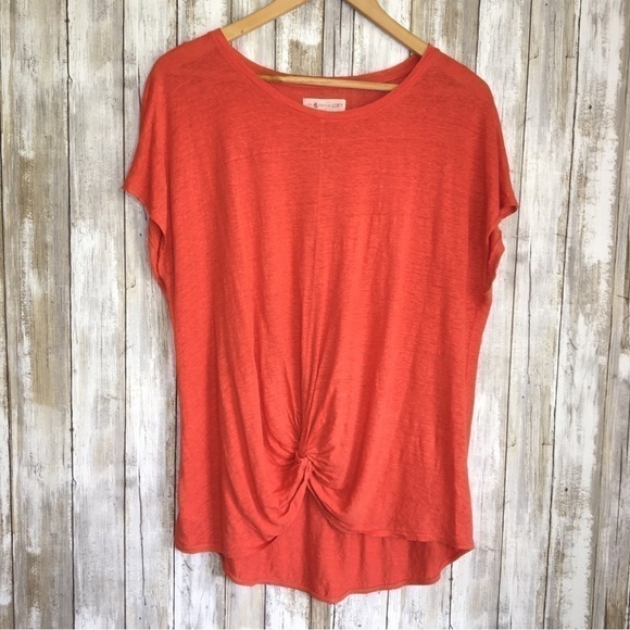 Lou & Grey Tops - Lou & Grey Orange Linen Blouse